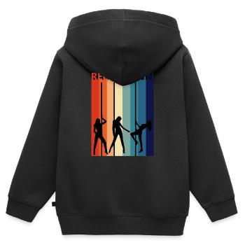 Reeperbahn Vintage rétro Hambourg Kiez Strip - Sweat Premium à capuche zippé enfant bio - noir - Dos - AI Model Kid Male (0cm)