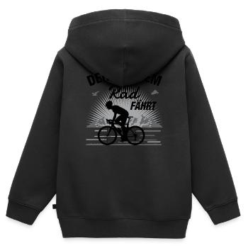 Radfahrer Rad fahren Lustiger Spruch Fahrrad - Kinder Premium Organic Zip Hoodie - Schwarz - Hinten - AI Model Kid Male (0cm)