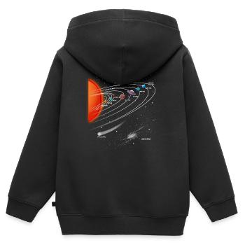 Sonnensystem Planeten Milchstraße Astronomie - Kinder Premium Organic Zip Hoodie - Schwarz - Hinten - AI Model Kid Male (0cm)
