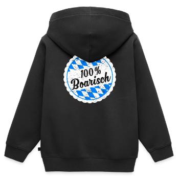 Bayern Bayerisch 100% Boarisch Geschenk - Kinder Premium Organic Zip Hoodie - Schwarz - Hinten - AI Model Kid Male (0cm)