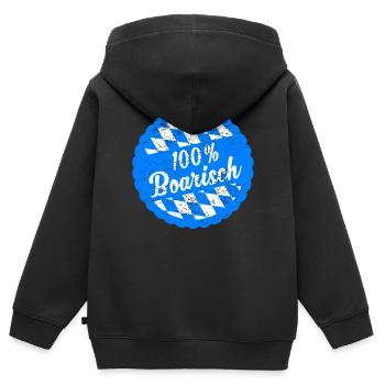 Bayern Bayerisch 100% Boarisch Geschenk - Kinder Premium Organic Zip Hoodie - Schwarz - Hinten - AI Model Kid Male (0cm)