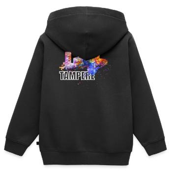 Tampere Finnland Deck Arena Pirkanmaa Skyline - Kinder Premium Organic Zip Hoodie - Schwarz - Hinten - AI Model Kid Male (0cm)