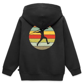 Lanceur de javelot Lanceur de javelot Cadeau de lanceur de javelot - Sweat Premium à capuche zippé enfant bio - noir - Dos - AI Model Kid Male (0cm)