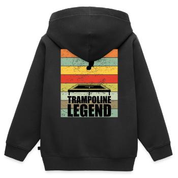 Trampoline Legend Trampolin Sprung Retro Geschenk - Kinder Premium Organic Zip Hoodie - Schwarz - Hinten - AI Model Kid Male (0cm)