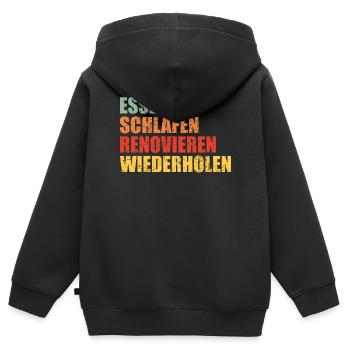 Renovieren Renovierung Lustiger Spruch Geschenk - Kinder Premium Organic Zip Hoodie - Schwarz - Hinten - AI Model Kid Male (0cm)