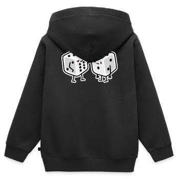 Drôle de dés gymnase sixpack bodybuilding - Sweat Premium à capuche zippé enfant bio - noir - Dos - AI Model Kid Male (0cm)