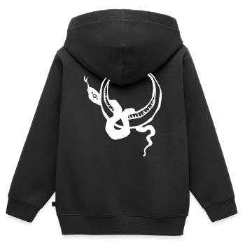 Schlange und Mond Halloween - Kinder Premium Organic Zip Hoodie - Schwarz - Hinten - AI Model Kid Male (0cm)