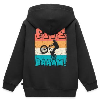 5. Geburtstag Bmx 5 Jahre Geschenk - Kinder Premium Organic Zip Hoodie - Schwarz - Hinten - AI Model Kid Male (0cm)