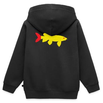 Epalzeorhynchos bicolor rouge et jaune - Sweat Premium à capuche zippé enfant bio - noir - Dos - AI Model Kid Male (0cm)
