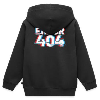 Error 404 Glitch - Kids Premium Organic Zip-up Hoodie - black - Back - AI Model Kid Male (0cm)