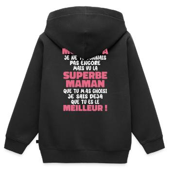 Pregnancy Announcement Gift Future Dad Future Mom - Kids Premium Organic Zip-up Hoodie - black - Back - AI Model Kid Male (0cm)