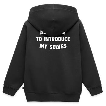 Permettez-moi de me présenter - Sweat Premium à capuche zippé enfant bio - noir - Dos - AI Model Kid Male (0cm)