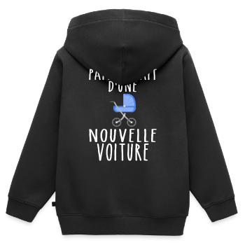 Dad Gift Future Dad - New Dad Car - Kids Premium Organic Zip-up Hoodie - black - Back - AI Model Kid Male (0cm)