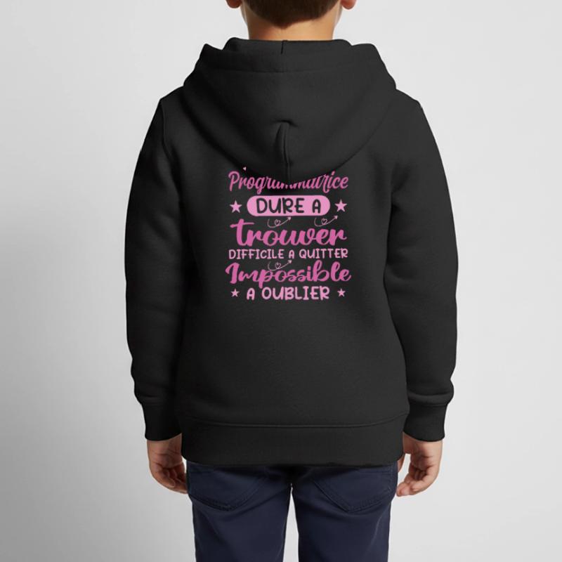 Une Super Programmatrice - Cadeau programmatrice Sweat Premium à capuche zippé enfant bio
