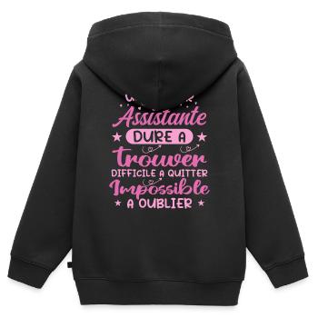 A Super Assistant - Assistant Gift - Kids Premium Organic Zip-up Hoodie - black - Back - AI Model Kid Male (0cm)