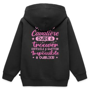 Ein Super Rider - Rider Geschenk - Kinder Premium Organic Zip Hoodie - Schwarz - Hinten - AI Model Kid Male (0cm)