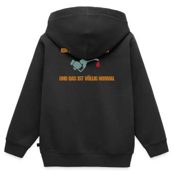 De l’essence dans le sang - Sweat Premium à capuche zippé enfant bio - noir - Dos - AI Model Kid Male (0cm)