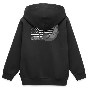 Seeotter Cartoon Amerikanisch - Kinder Premium Organic Zip Hoodie - Schwarz - Hinten - AI Model Kid Male (0cm)
