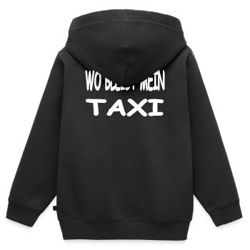 Taxi - Kinder Premium Organic Zip Hoodie - Schwarz - Hinten - AI Model Kid Male (0cm)