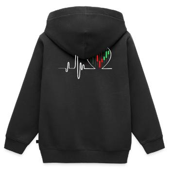Trading Finance Actions Argent Bitcoin Capital - Sweat Premium à capuche zippé enfant bio - noir - Dos - AI Model Kid Male (0cm)
