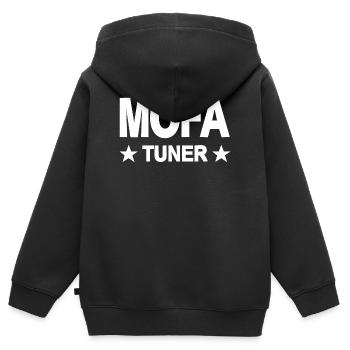Mobylette - Sweat Premium à capuche zippé enfant bio - noir - Dos - AI Model Kid Male (0cm)