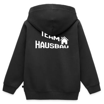Team Hausbau - Kinder Premium Organic Zip Hoodie - Schwarz - Hinten - AI Model Kid Male (0cm)