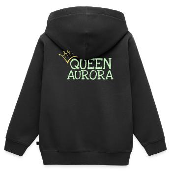 Geschenk für Aurora - Kinder Premium Organic Zip Hoodie - Schwarz - Hinten - AI Model Kid Male (0cm)
