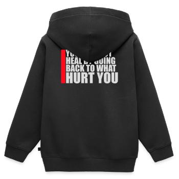 You Will Not Heal Heilung Schmerz Loslassen Neu - Kinder Premium Organic Zip Hoodie - Schwarz - Hinten - AI Model Kid Male (0cm)