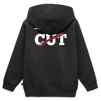 Schnittsaison Bei Reduziertem Kaloriendefizit - Kinder Premium Organic Zip Hoodie - Schwarz - Hinten - AI Model Kid Male (0cm)