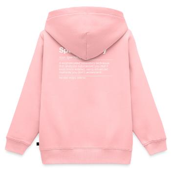 Spektroskopie FTIR UV/VIS Raman Analyse Spektrum - Kinder Premium Organic Zip Hoodie - Rosa - Hinten - AI Model Kid Female (0cm)