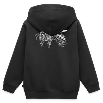 Honigbiene - Kinder Premium Organic Zip Hoodie - Schwarz - Hinten - AI Model Kid Male (0cm)
