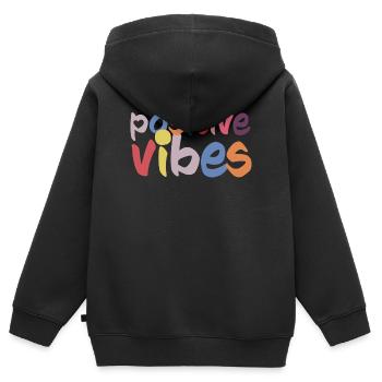 positive vibes - Kinder Premium Organic Zip Hoodie - Schwarz - Hinten - AI Model Kid Male (0cm)