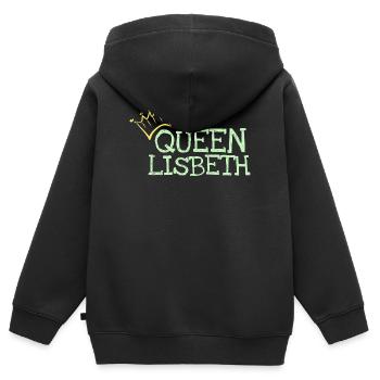 Lisbeth - Kinder Premium Organic Zip Hoodie - Schwarz - Hinten - AI Model Kid Male (0cm)