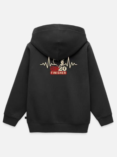 GR20 Finisher randonnée Corse cadeau randonneur - Sweat Premium à capuche zippé enfant bio - noir