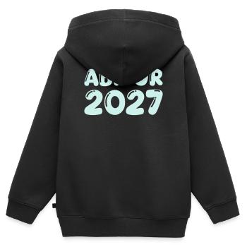 abitur_2027 - Kinder Premium Organic Zip Hoodie - Schwarz - Hinten - AI Model Kid Male (0cm)
