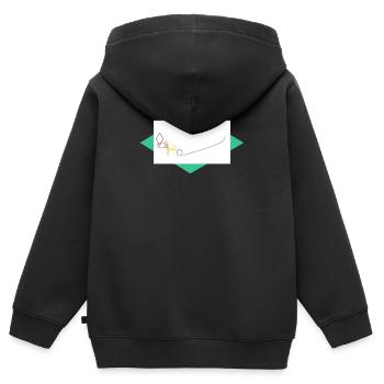 The Journey of Shapes - Kids Premium Organic Zip-up Hoodie - black - Back - AI Model Kid Male (0cm)
