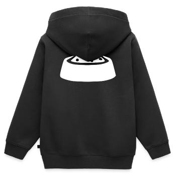 Napf Haustiere Geschenk - Kinder Premium Organic Zip Hoodie - Schwarz - Hinten - AI Model Kid Male (0cm)