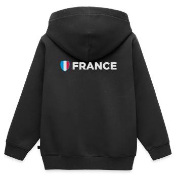 Nationalflagge von Frankreich - Kinder Premium Organic Zip Hoodie - Schwarz - Hinten - AI Model Kid Male (0cm)