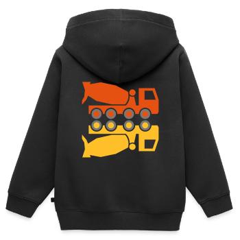 Mélange de béton et miroir - Sweat Premium à capuche zippé enfant bio - noir - Dos - AI Model Kid Male (0cm)
