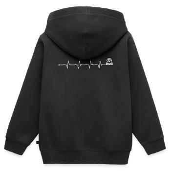 Battement de cœur Grand Sphinx de Gizeh - Sweat Premium à capuche zippé enfant bio - noir - Dos - AI Model Kid Male (0cm)