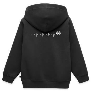 Herzschlag Brooklyn Brücke - Kinder Premium Organic Zip Hoodie - Schwarz - Hinten - AI Model Kid Male (0cm)