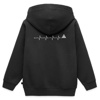 Temple des battements de cœur - Sweat Premium à capuche zippé enfant bio - noir - Dos - AI Model Kid Male (0cm)