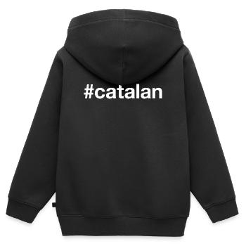 CATALAN Katalanisch Hashtag - Sweat Premium à capuche zippé enfant bio - noir - Dos - AI Model Kid Male (0cm)