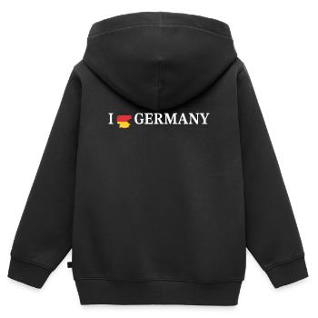 J’adore l’Allemagne et l’Allemagne - Sweat Premium à capuche zippé enfant bio - noir - Dos - AI Model Kid Male (0cm)