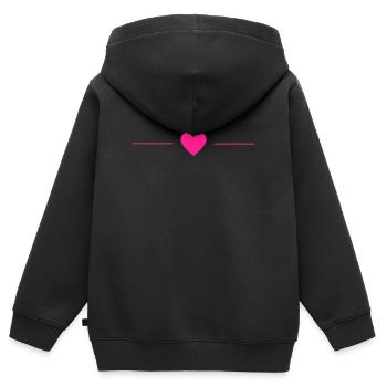 Minimal Pink Heart | Simple Love Design - Kids Premium Organic Zip-up Hoodie - black - Back - AI Model Kid Male (0cm)