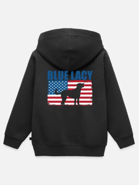 Blue Lacy - Kinder Premium Organic Zip Hoodie - Schwarz