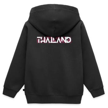 Thailand (Thailand) - Kinder Premium Organic Zip Hoodie - Schwarz - Hinten - AI Model Kid Male (0cm)