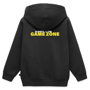ZONE DE JEU - Sweat Premium à capuche zippé enfant bio - noir - Dos - AI Model Kid Male (0cm)