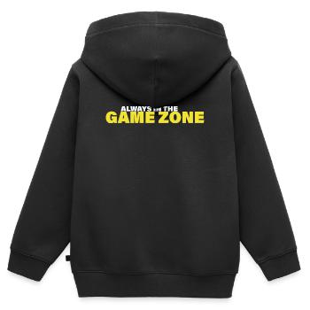 ZONE DE JEU - Sweat Premium à capuche zippé enfant bio - noir - Dos - AI Model Kid Male (0cm)