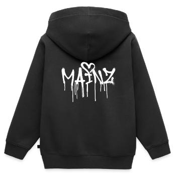 mainz,graffiti,schrift - Kinder Premium Organic Zip Hoodie - Schwarz - Hinten - AI Model Kid Male (0cm)
